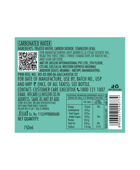 Bisleri Soda 750 ML image number 1